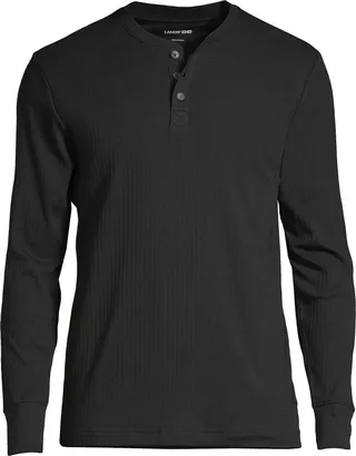 Lands' End Men's Knit Rib Pajama Henley