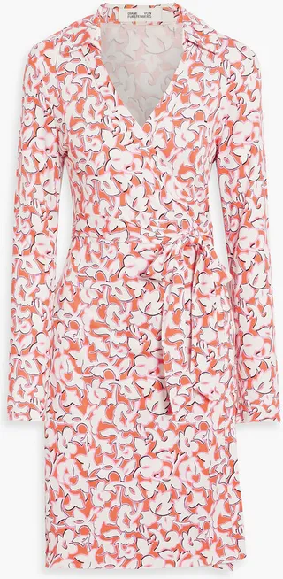 Jeanne printed silk-jersey wrap dress