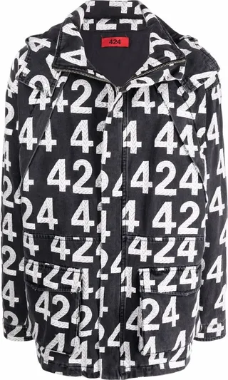 All-Over Logo Print Jacket