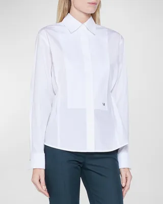 Plisse Plastron Tuxedo Shirt