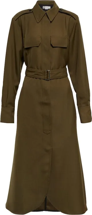 Virgin wool shirt dress