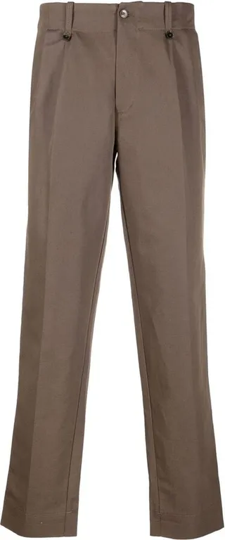 Pleat-Detail Straight Leg Trousers