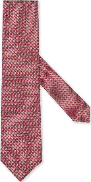 Geometric-Jacquard Silk Tie