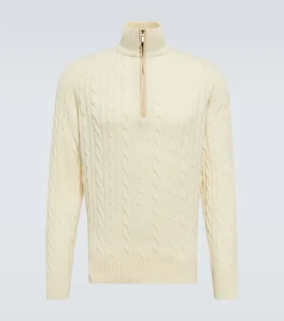 Treccia half-zip cashmere sweater