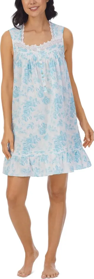 Eileen West Women's Sleeveless Cotton Short Nightgown
