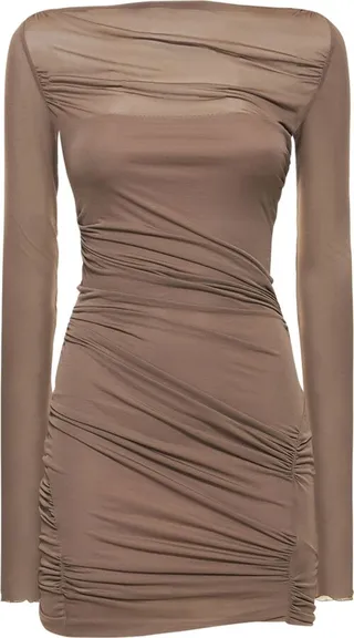 Draped jersey mini dress