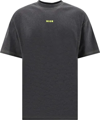MSGM Logo Printed Crewneck T-Shirt