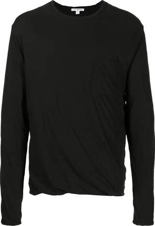 High-Gauge Jersey Long-Sleeve Pocket Tee