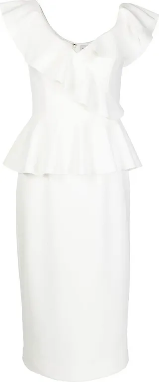 Grace ruffle-trim midi dress