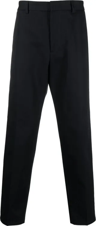Straight-Leg Cotton Trousers