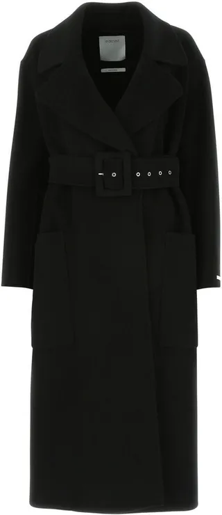 Coat realized in pure wool enriched by adjustable detachable belt at the waist.