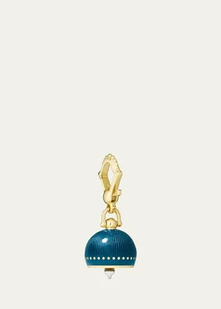 #3 Teal Enamel Meditation Bell Charm