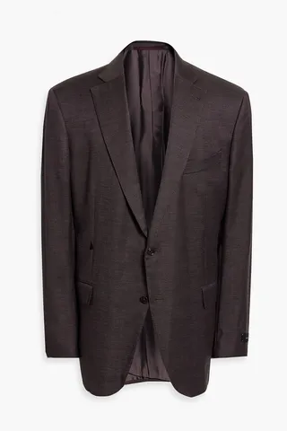 Checked cotton-blend blazer
