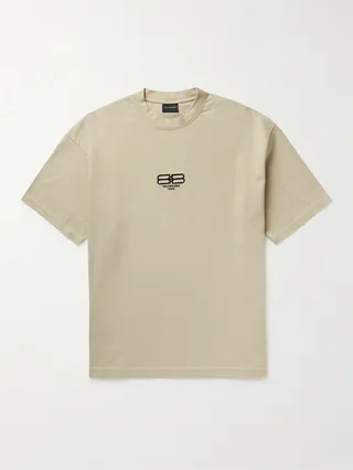 BB Paris Logo-Embroidered Cotton-Jersey T-Shirt