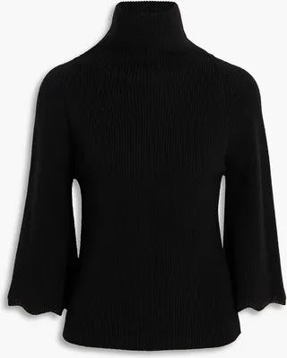 Ribbed wool turtleneck sweater