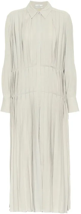Pleated-crepe midi dress