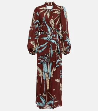 Silk crepe de chine maxi dress
