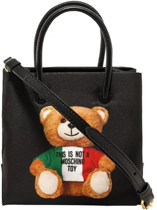 Moschino Italian Teddy Bear Print Tote Bag
