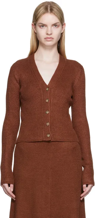 Joseph Burgundy Stitch Cardigan