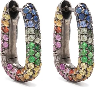 Link rainbow sapphire earrings