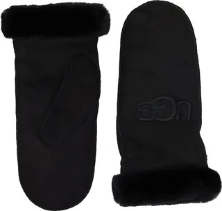 UGG Embroidered Water Resistant Sheepskin Mitten with Tech Palm (Black) Extreme Cold Weather Gloves