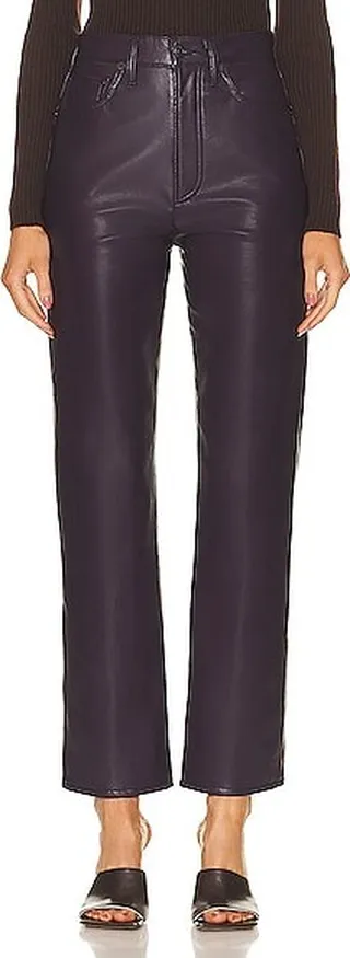 AGOLDE Recycled Leather 90's Pinch Waist in Purple