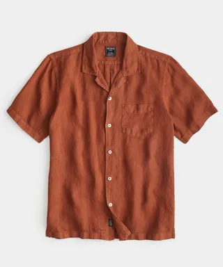 Sea Soft Irish Linen Camp Collar in Antique Clay