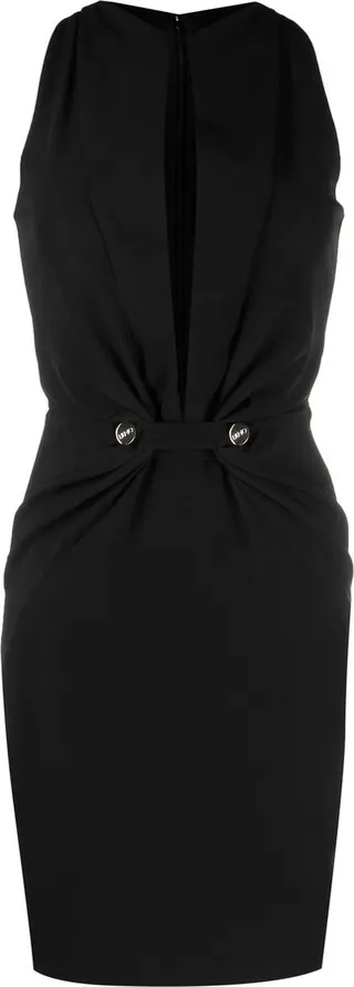Gathered-Detail Sleeveless Dress