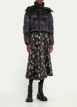 Cropped Puffer Jacket with Detachable Hood