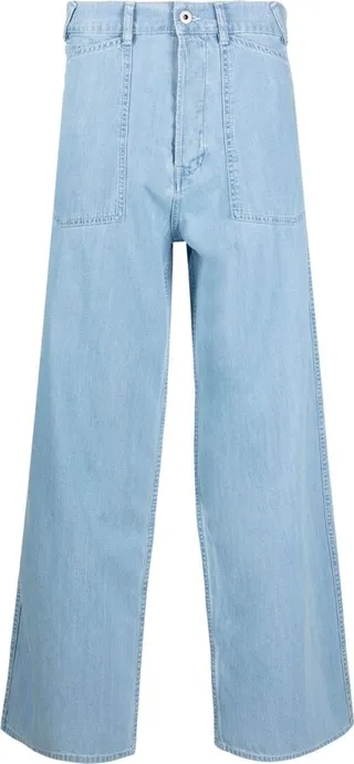 Sailor logo-patch wide leg jeans