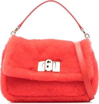 Shearling Logo-Plaque Tote Bag