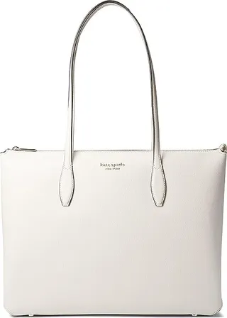 Kate Spade New York All Day Large Zip Top Tote (Parchment) Tote Handbags