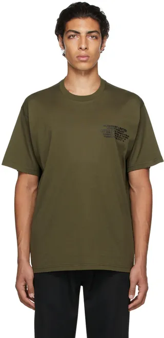 Burberry Khaki Oversized Location Print T-Shirt