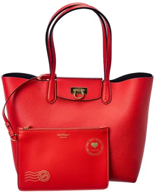 Salvatore Ferragamo Gancini Small Leather Tote
