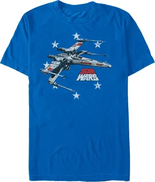 Men's Star Wars Fourth of July X-Wing Stars T-Shirt - Royal Blue - Large