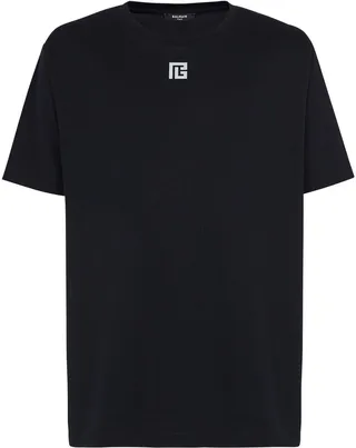 Black PB Logo Print Organic Cotton T-Shirt