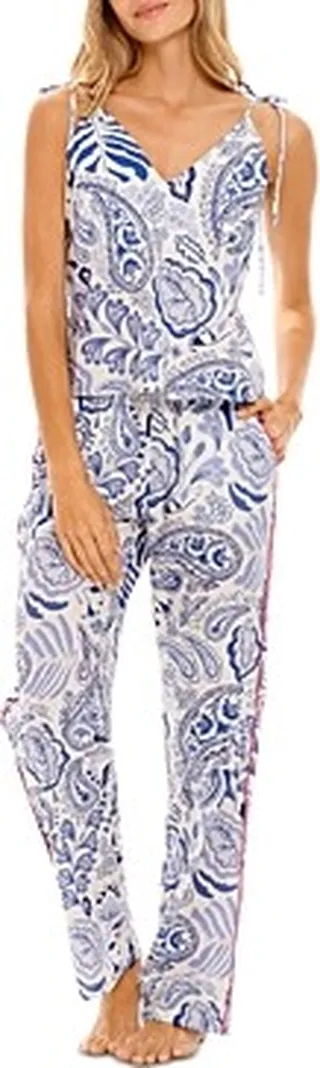The Lazy Poet Amelie Persian Blue Paisley Cotton Pajama Set