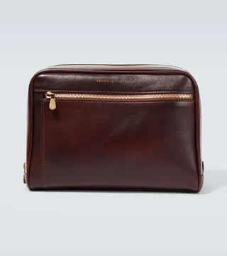 Leather toiletry bag