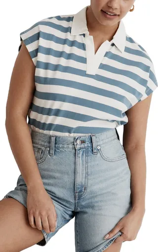 Stripe Relaxed Polo T-Shirt