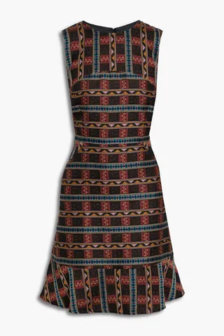 Jasper fluted jacquard mini dress