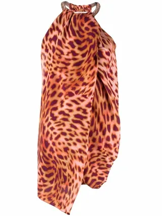 Leopard-Print Halterneck Top