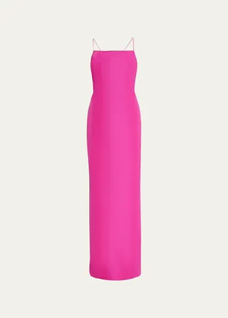 Crisscross Open Back Column Gown