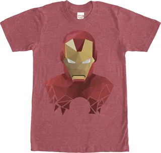 Men's Marvel Geometric Iron Man T-Shirt - Red Heather - 2X Large