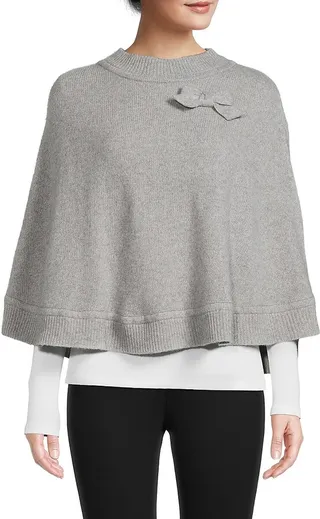 Bow Cashmere Poncho