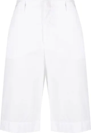 High-Waisted Stretch-Cotton Bermuda Shorts