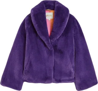 Shawl-Lapel Faux-Fur Jacket