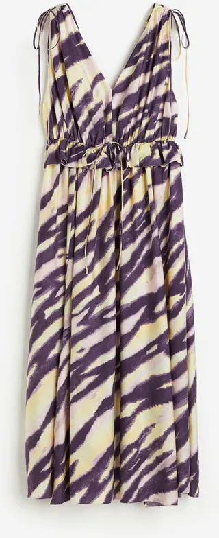 Draped Tie-detail Dress