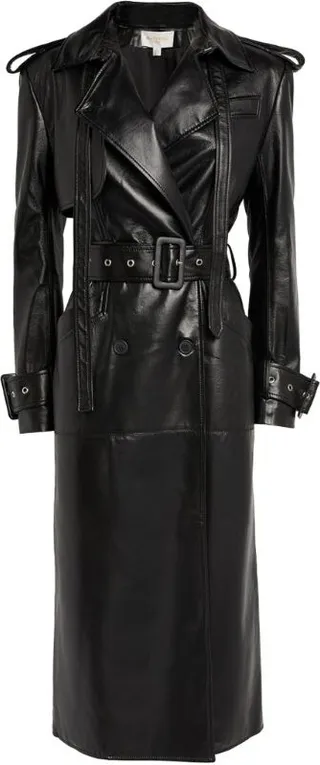 Materiel Faux Leather Trench Coat