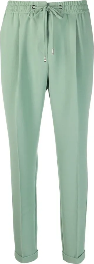Crepe Drawstring Straight-Fit Trousers