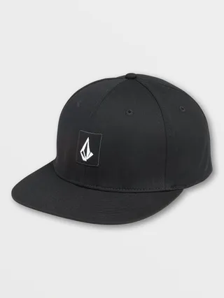 V Square Snapback 2 Hat - Black